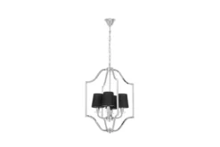 Arrediorg Lampadario a sospensione moderno nero e cromato ORLANDO W4