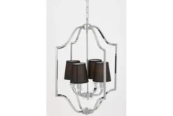 Arrediorg Lampadario a sospensione moderno nero e cromato ORLANDO W4