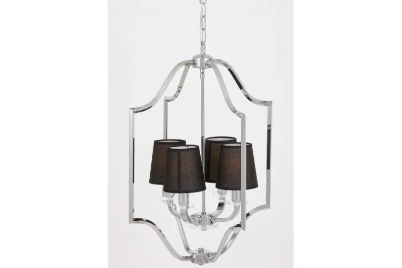 Arrediorg Lampadario a sospensione moderno nero e cromato ORLANDO W4