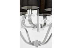 Arrediorg Lampadario a sospensione moderno nero e cromato ORLANDO W4