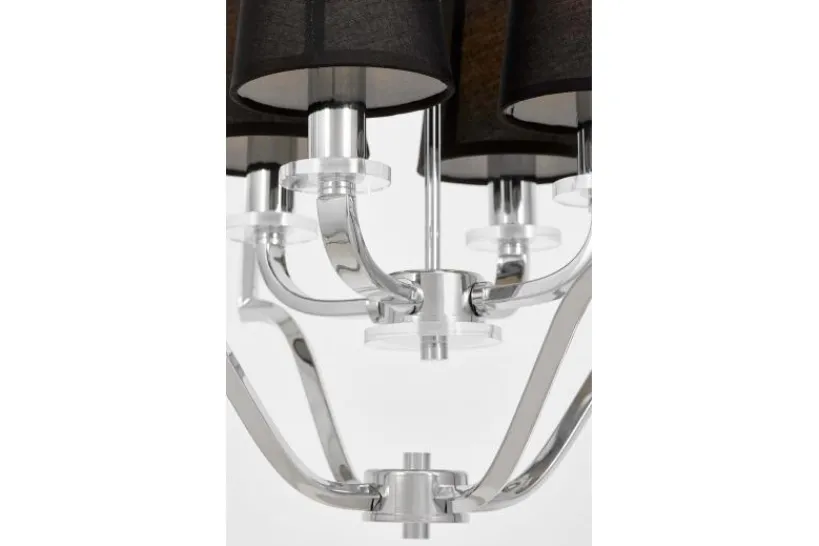 Arrediorg Lampadario a sospensione moderno nero e cromato ORLANDO W4