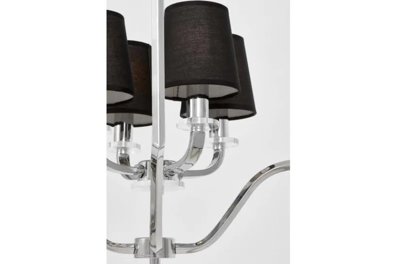 Arrediorg Lampadario a sospensione moderno nero e cromato ORLANDO W4