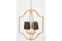 Arrediorg Lampadario a sospensione moderno nero e dorato ORLANDO W4