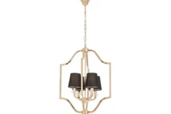 Arrediorg Lampadario a sospensione moderno nero e dorato ORLANDO W4