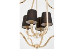 Arrediorg Lampadario a sospensione moderno nero e dorato ORLANDO W4