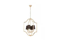 Arrediorg Lampadario a sospensione moderno nero e dorato ORLANDO W4