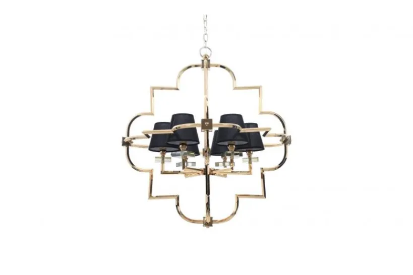 Arrediorg Lampadario a sospensione moderno in metallo colore oro con paralume BALTIMORE W6