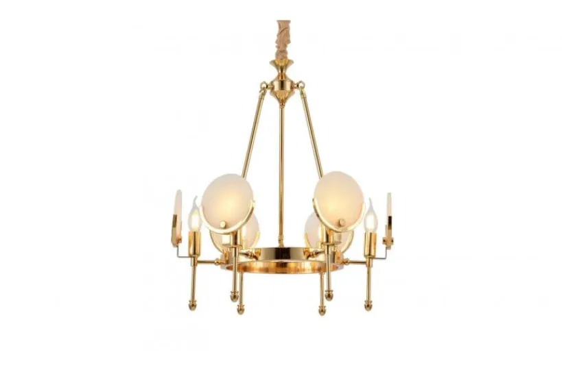 Arrediorg Lampadario a sospensione moderno con cristalli di metallo colore oro MONTEGO W6