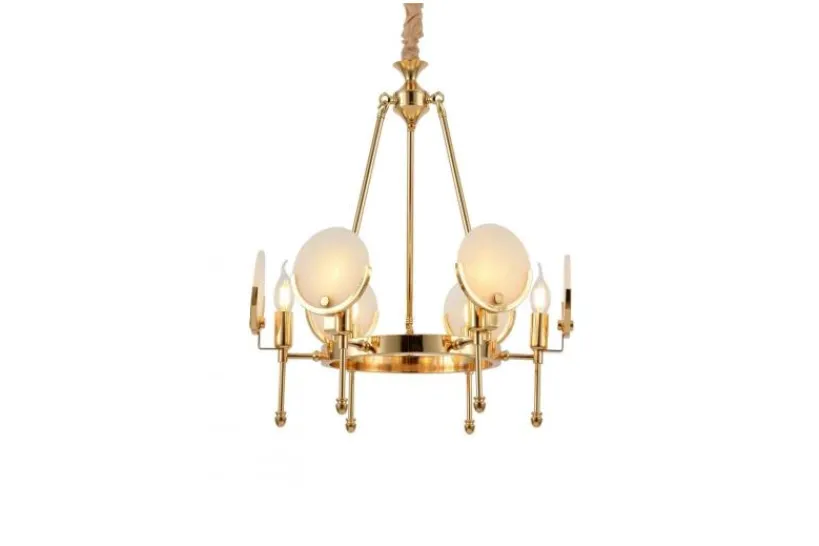 Arrediorg Lampadario a sospensione moderno con cristalli di metallo colore oro MONTEGO W6