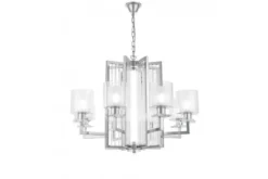Arrediorg Lampadario a sospensione moderno di metallo cromato MANHATTAN W8
