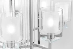 Arrediorg Lampadario a sospensione moderno di metallo cromato MANHATTAN W8