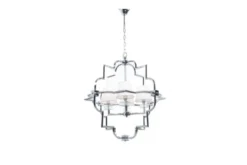 Arrediorg Lampadario a sospensione moderno in metallo cromato con paralume BALTIMORE W4