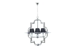 Arrediorg Lampadario a sospensione moderno in metallo cromato con paralume BALTIMORE W4