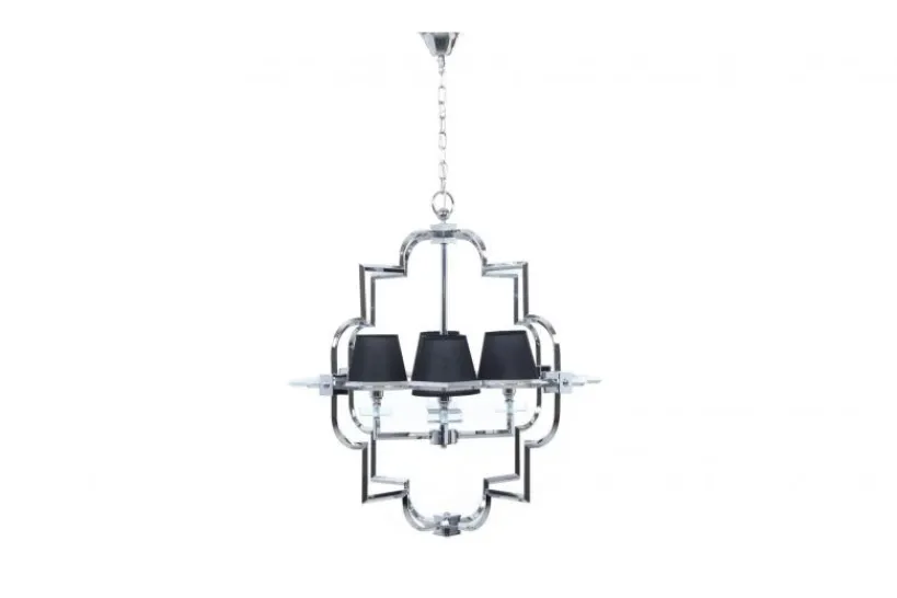 Arrediorg Lampadario a sospensione moderno in metallo cromato con paralume BALTIMORE W4