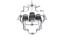 Arrediorg Lampadario a sospensione moderno in metallo cromato con paralume BALTIMORE W4