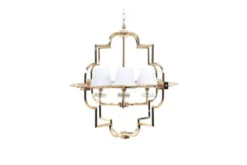 Arrediorg Lampadario a sospensione moderno in metallo colore oro con paralume BALTIMORE W4