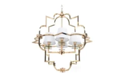 Arrediorg Lampadario a sospensione moderno in metallo colore oro con paralume BALTIMORE W4