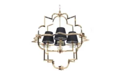 Arrediorg Lampadario a sospensione moderno in metallo colore oro con paralume BALTIMORE W4