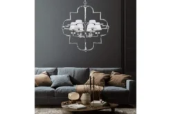 Arrediorg Lampadario a sospensione moderno in metallo cromato con paralume BALTIMORE W6