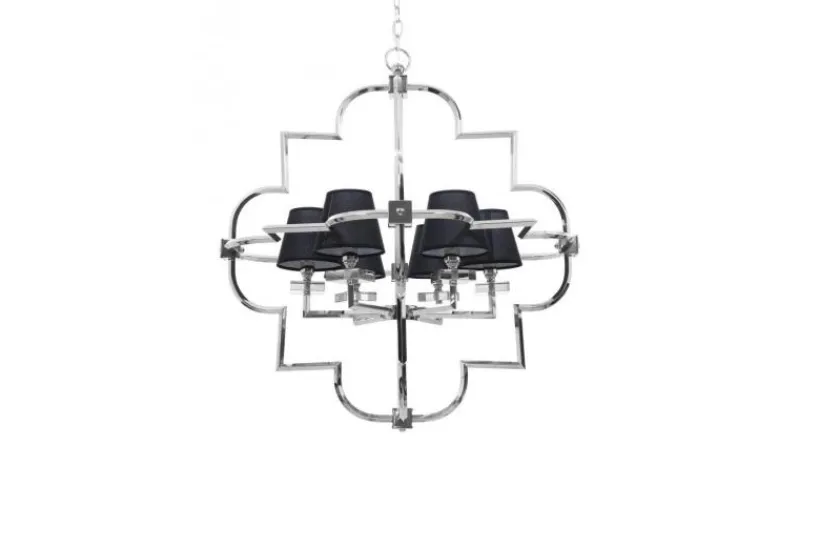 Arrediorg Lampadario a sospensione moderno in metallo cromato con paralume BALTIMORE W6