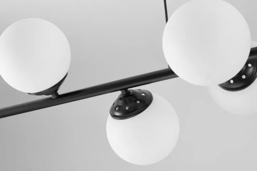 Arrediorg Lampadario a sospensione 8 sfere con piastra rettangolare a soffitto FINO W8