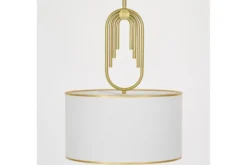 Arrediorg Lampadario a sospensione ottone con paralume bianco ZANETTI TRIO