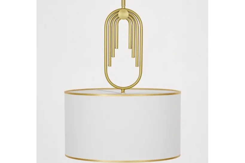 Arrediorg Lampadario a sospensione ottone con paralume bianco ZANETTI TRIO