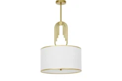 Arrediorg Lampadario a sospensione ottone con paralume bianco ZANETTI TRIO