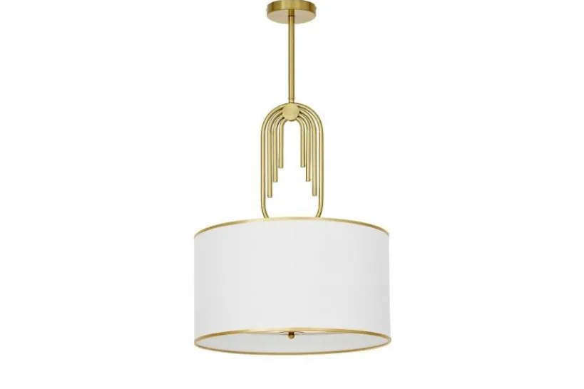 Arrediorg Lampadario a sospensione ottone con paralume bianco ZANETTI TRIO