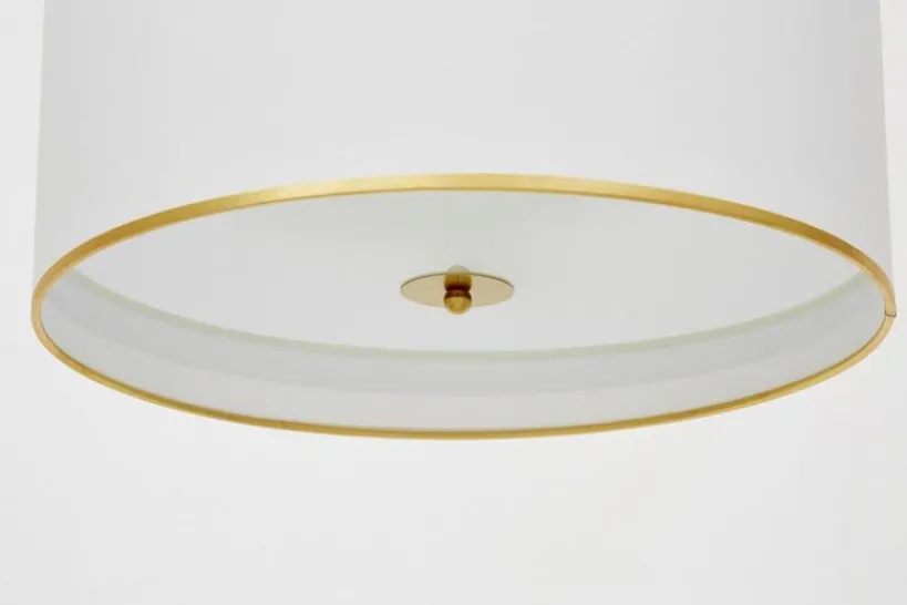 Arrediorg Lampadario a sospensione ottone con paralume bianco ZANETTI TRIO