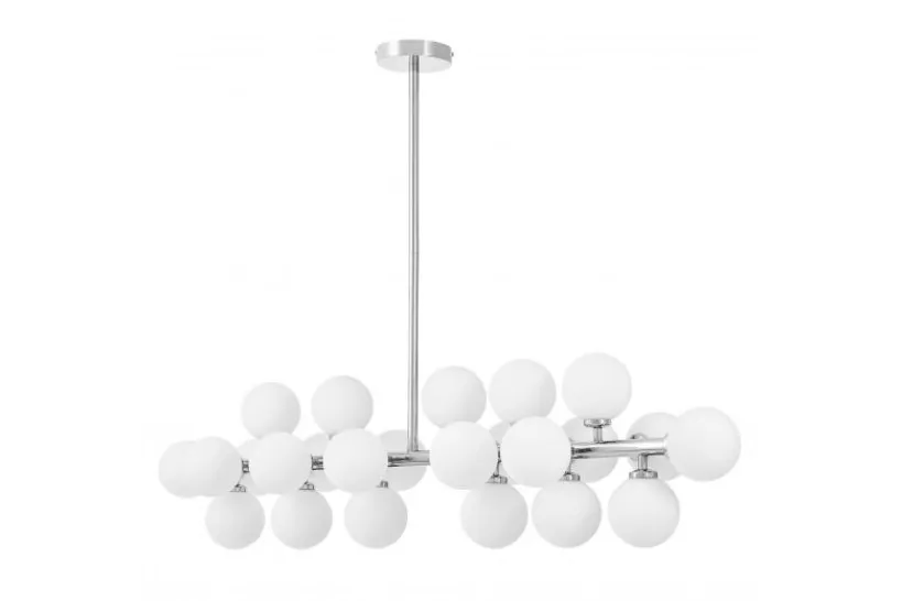 Arrediorg Lampadario a sospensione palle bianche ramo cromato PETRICA W24