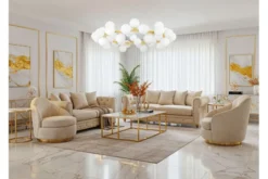 Arrediorg Lampadario a sospensione 40 sfere dorato MARSIADA W40