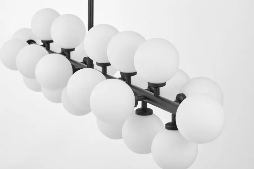 Arrediorg Lampadario a sospensione sfere asse orizzontale PETRICA W24