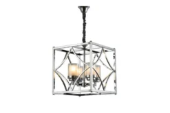 Arrediorg Lampadario a sospensione stile industriale vintage in gabbia di metallo colore QUADRATO