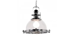 Arrediorg Lampadario a sospensione stile industriale Falco Cromato