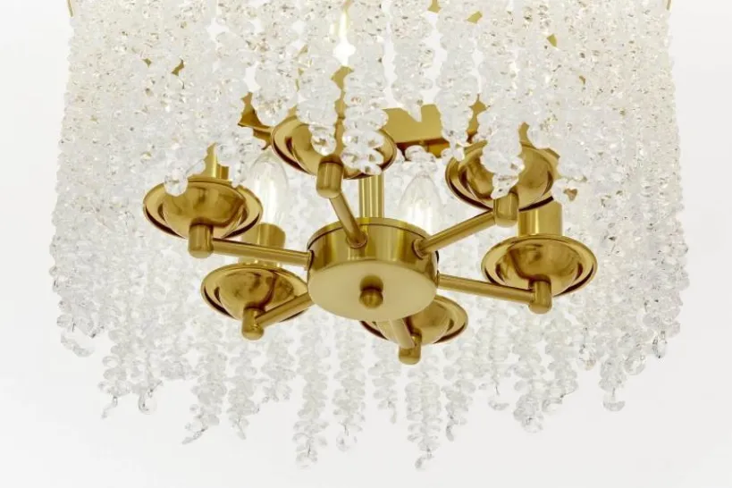 Arrediorg Lampadario circolare con cristalli BALMENA D40