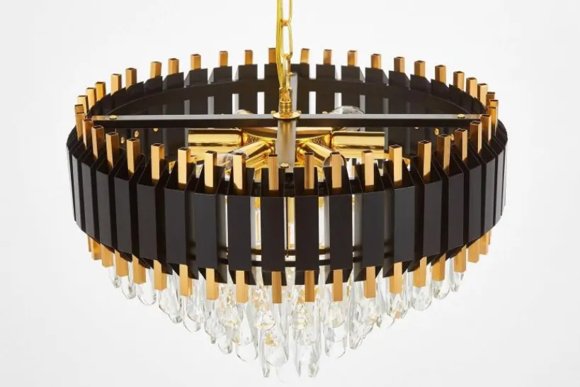 Arrediorg LAMPADARIO CLASSICO IN CRISTALLO E ORO RIVO D50