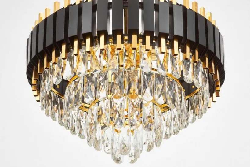 Arrediorg LAMPADARIO CLASSICO IN CRISTALLO E ORO RIVO D50