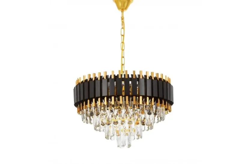 Arrediorg LAMPADARIO CLASSICO IN CRISTALLO E ORO RIVO D50