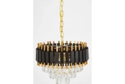 Arrediorg LAMPADARIO CLASSICO IN CRISTALLO E ORO RIVO D40