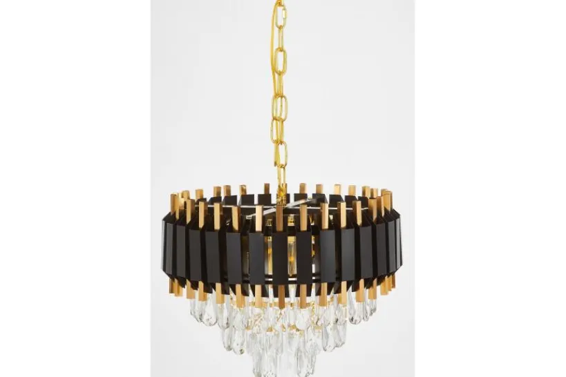 Arrediorg LAMPADARIO CLASSICO IN CRISTALLO E ORO RIVO D40
