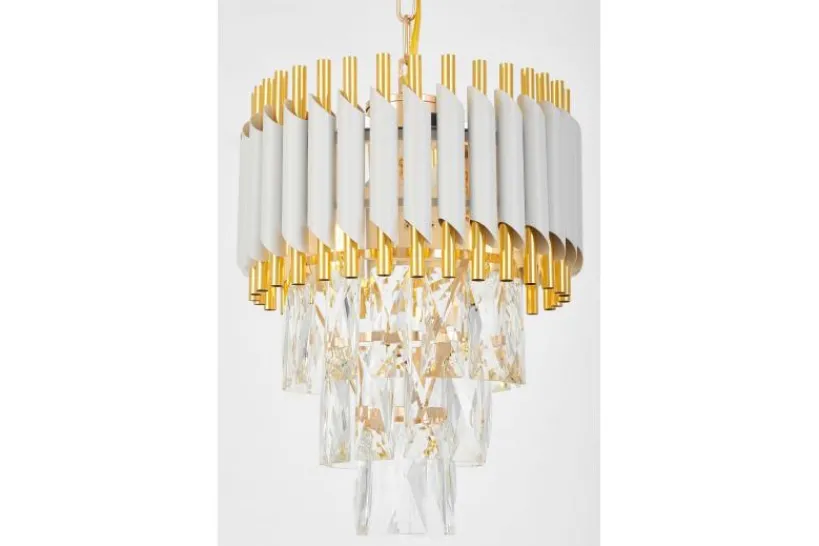 Arrediorg LAMPADARIO CLASSICO IN CRISTALLO MAZINI E ORO D25