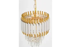 Arrediorg LAMPADARIO CLASSICO IN CRISTALLO MAZINI E ORO D25