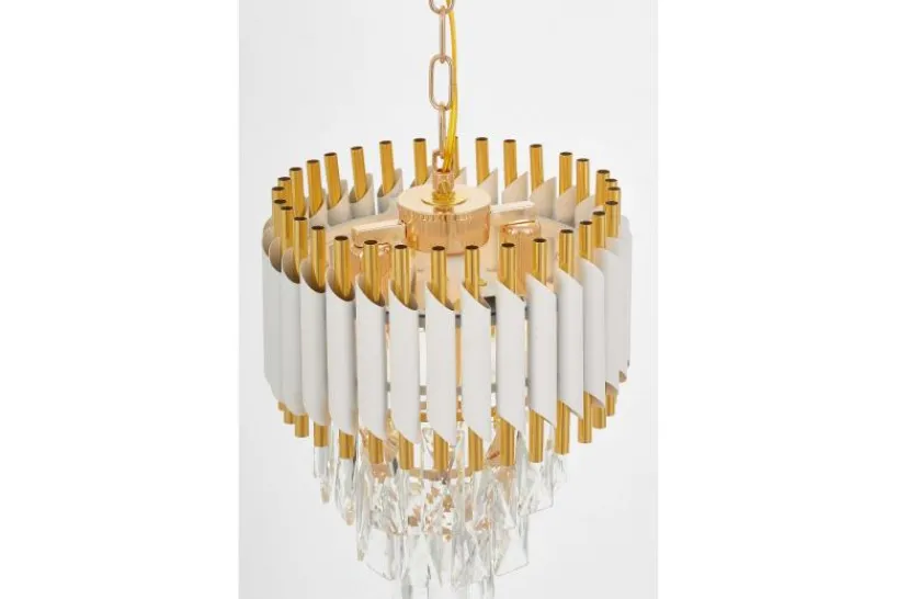 Arrediorg LAMPADARIO CLASSICO IN CRISTALLO MAZINI E ORO D25