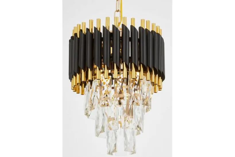 Arrediorg LAMPADARIO CLASSICO IN CRISTALLO E ORO MAZINI D25
