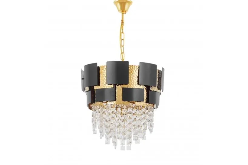 Arrediorg LAMPADARIO CLASSICO IN CRISTALLO E ORO MOLINA D40