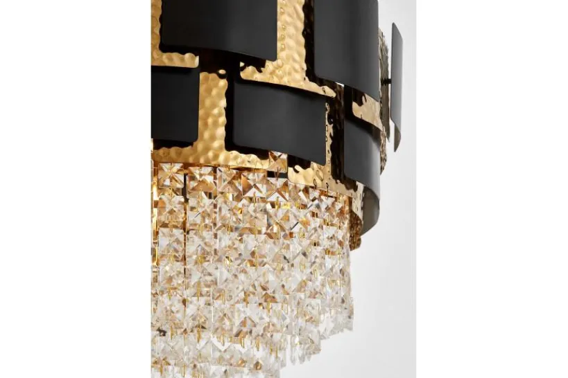Arrediorg LAMPADARIO CLASSICO IN CRISTALLO NERO E MOLINA D60