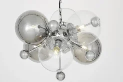Arrediorg Lampadario cromato a sfere trasparenti e fumé AFRODIS W6