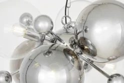 Arrediorg Lampadario cromato a sfere trasparenti e fumé AFRODIS W6
