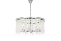 Arrediorg Lampadario cromato con cristalli a cascata BALMENA D60